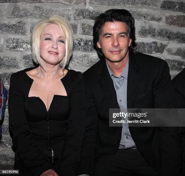 Cyndi Lauper and husband David Thornton attend the 8th Annual Tribeca Film Festival "Here and There" after party at The Eldridge on April 23, 2009 in...