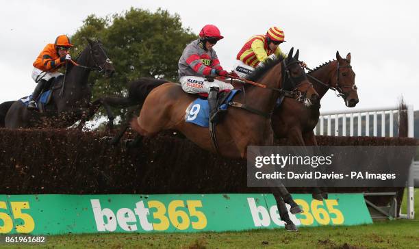 Super Scorpion ridden by Trevor Whelan in the Rowles Fine Art Handicap Chase at Ludlow Racecourse.