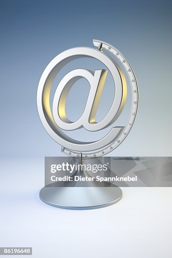 Internet 'at' symbol shown as a globe Internet 'at' symbol shown as a globe