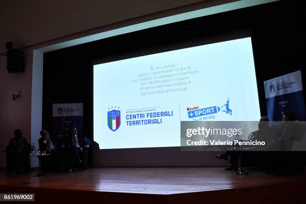 General view during the Italian Football Federation Unveils New Regional Federal Training Center In Alba at Auditorium Fondazione Ferrero on October...