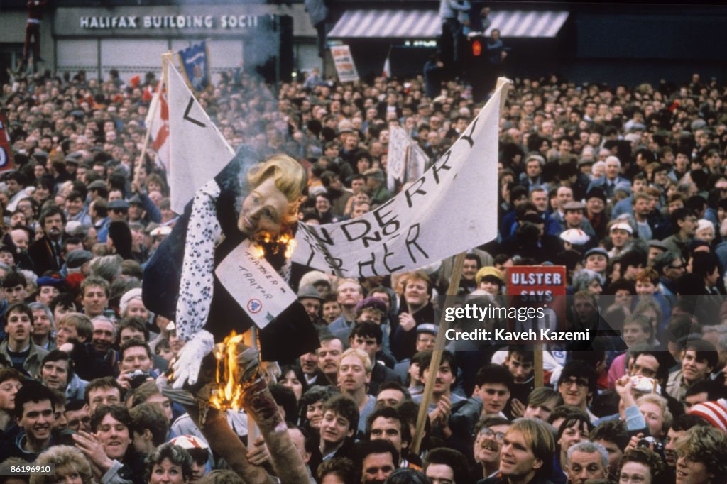 Burning Thatcher Effigy