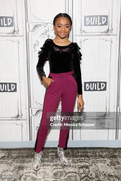 Actress Skai Jackson discusses "Nowadays Collection" at Build Studio on October 16, 2017 in New York City.