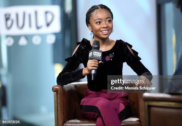 Actress Skai Jackson discusses "Nowadays Collection" at Build Studio on October 16, 2017 in New York City.