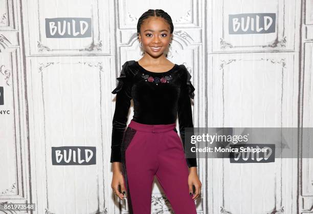 Actress Skai Jackson discusses "Nowadays Collection" at Build Studio on October 16, 2017 in New York City.