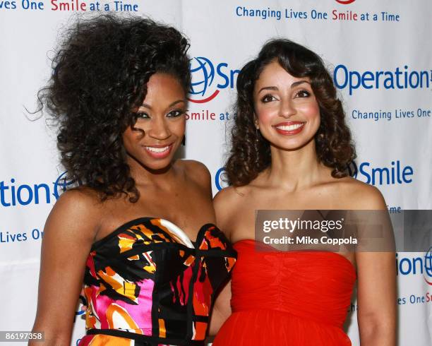 Singers D. Woods and Mya attend Operation Smile's 2009 Jr. Smile Collection event at Capitale on April 23, 2009 in New York City.