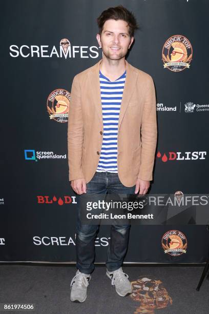 Actor Adam Scott attends the 2017 Screamfest Horror Film Festival - Premiere Of "Tragedy Girls" at TCL Chinese 6 Theatres on October 15, 2017 in...