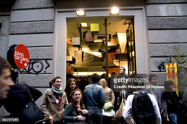 General atmosphere in Tortona Zone during the Milan 2009 Fuorisalone on April 24, 2009 in Milan, Italy.