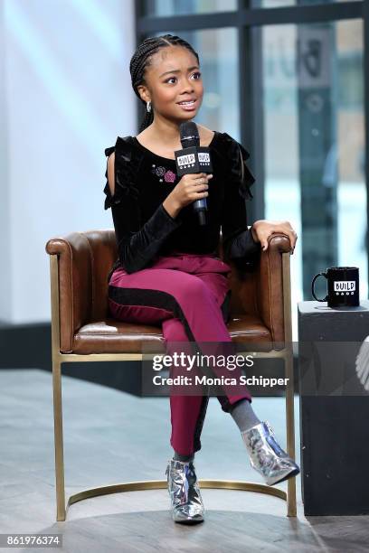 Actress Skai Jackson discusses "Nowadays Collection" at Build Studio on October 16, 2017 in New York City.