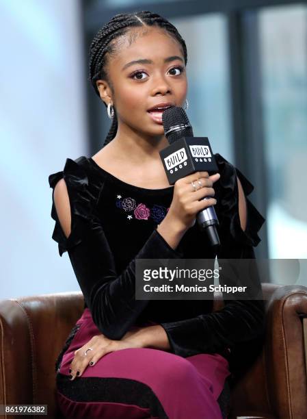 Actress Skai Jackson discusses "Nowadays Collection" at Build Studio on October 16, 2017 in New York City.