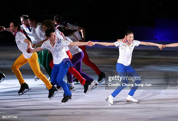 Yu-na Kim of South Korea performs with other skaters during Festa on Ice 2009 at KINTEX on April 24, 2009 in Goyang, South Korea.