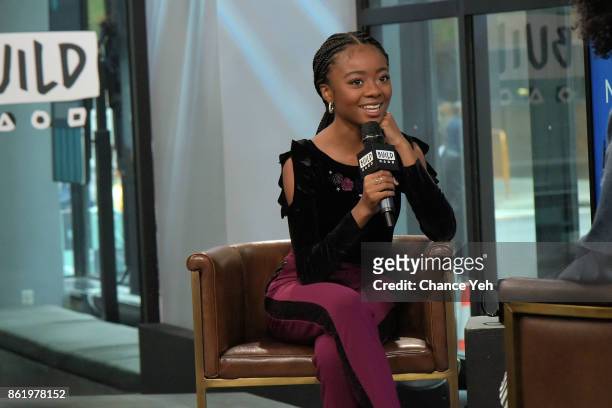 Skai Jackson attends Build series to discuss "Nowadays Collection" at Build Studio on October 16, 2017 in New York City.