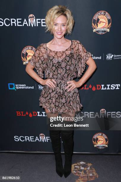 Actress Nicky Whelan attends the 2017 Screamfest Horror Film Festival - Premiere Of "Tragedy Girls" at TCL Chinese 6 Theatres on October 15, 2017 in...