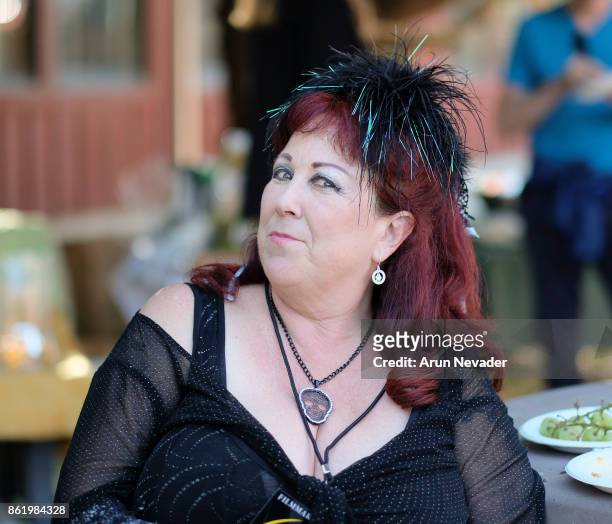 Filmmaker Annie Sprinkle attends her after party following the screening of her film, Water Makes Us Wet, at the Santa Cruz Film Festival at Tannery...
