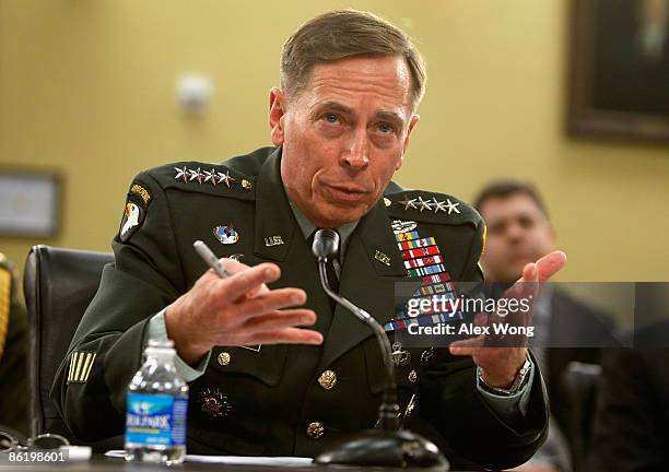 Commander of the U.S. Central Command Gen. David Petraeus testifies during a hearing before the Military Construction, Veterans Affairs, and Related...