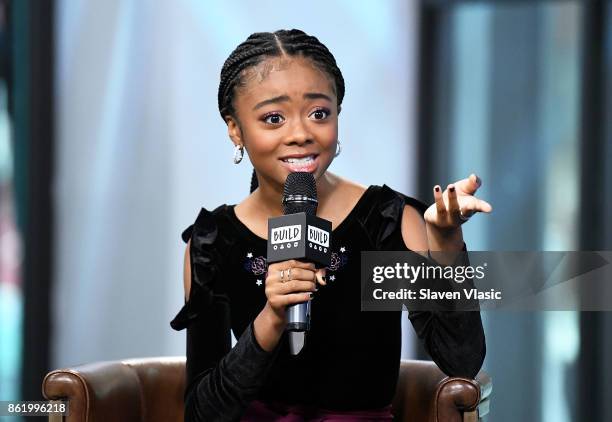 Actress Skai Jackson visits Build to discuss "Nowadays Collection" at Build Studio on October 16, 2017 in New York City.