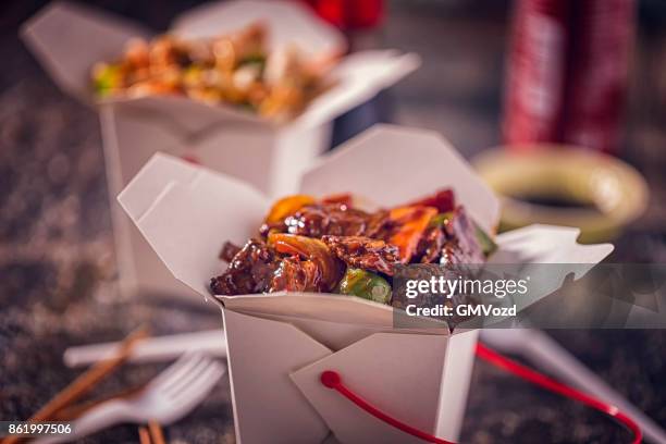 asian chopsuey with beef and spicy kung pao chicken - kung pao stock pictures, royalty-free photos & images