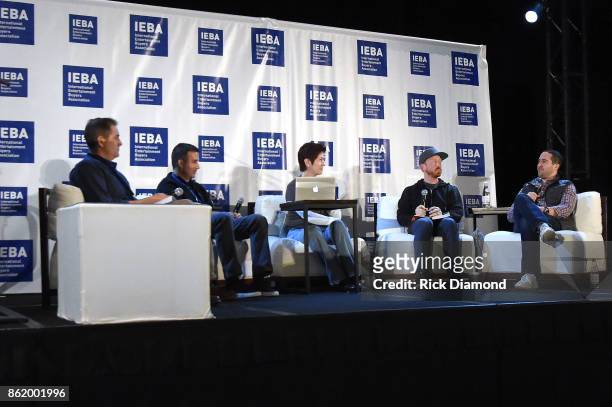 Brian Manning, Peter Pappalardo, Jamie Loeb, Sam Hunt, and Seth Seigle speak onstage on the Agents Power Panel during the IEBA 2017 Conference on...