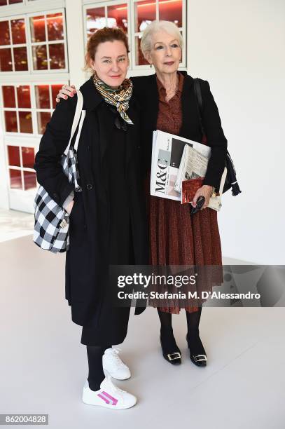 Maria Cristina Didero and Cristina Morozzi attend Floating Cube Molteni&C event at on October 16, 2017 in Giussano, Italy.