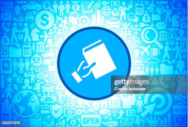 recommending book icon on business and finance vector background - case international harvester stock illustrations