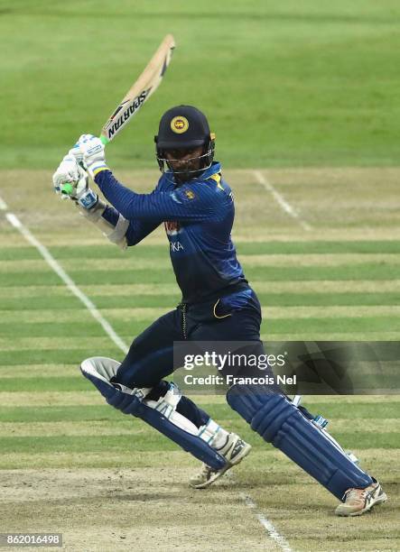 Upul Tharanga of Sri Lanka bats during the second One Day International match between Pakistan and Sri Lanka at Zayed Cricket Stadium on October 16,...