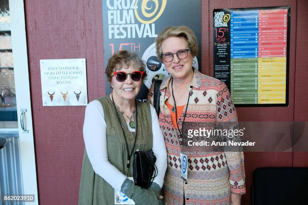 Philanthropist Carolyn Hyatt and Dean Susan Solt at UCSC attend the Santa Cruz Film Festival at Tannery Arts Center on October 15, 2017 in Santa...