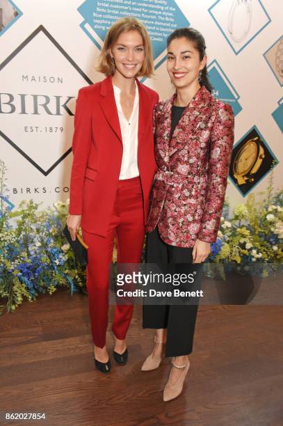 Arizona Muse and Caroline Issa attend the UK launch of Birks Jewellery at Canada House, Trafalgar Square, on October 16, 2017 in London, England.