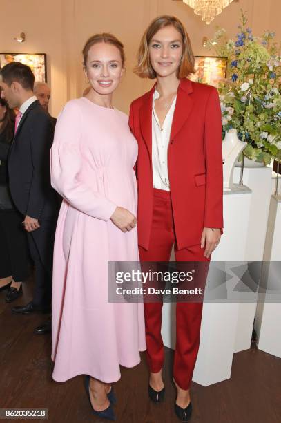Laura Haddock and Arizona Muse attend the UK launch of Birks Jewellery at Canada House, Trafalgar Square, on October 16, 2017 in London, England.