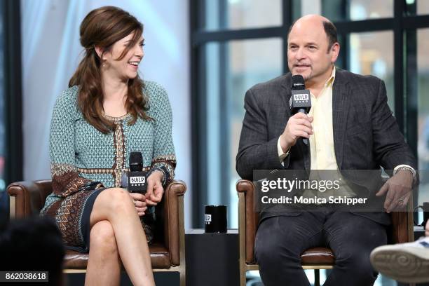 Actors Amy Pietz and Jason Alexander discuss "Hit The Road" at Build Studio on October 16, 2017 in New York City.