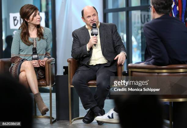 Actors Amy Pietz and Jason Alexander discuss "Hit The Road" at Build Studio on October 16, 2017 in New York City.