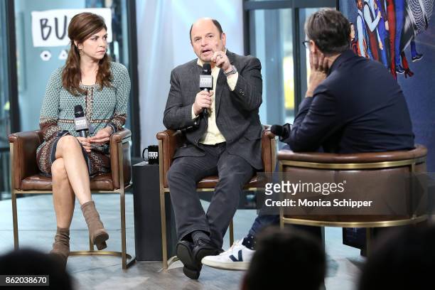 Actors Amy Pietz and Jason Alexander discuss "Hit The Road" at Build Studio on October 16, 2017 in New York City.