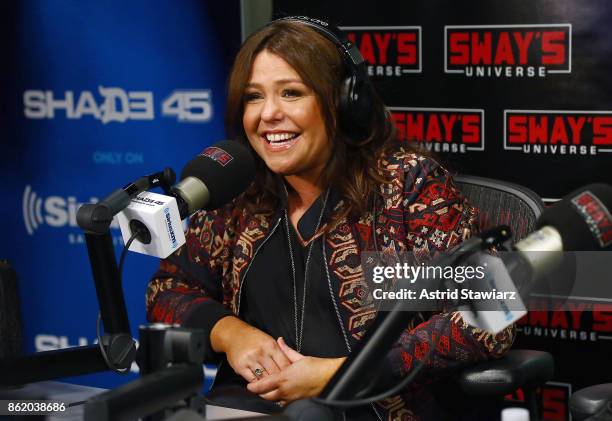 Personality Rachael Ray visits Sway in the Morning' with Sway Calloway on Eminem's Shade 45 at the SiriusXM Studios on October 16, 2017 in New York...