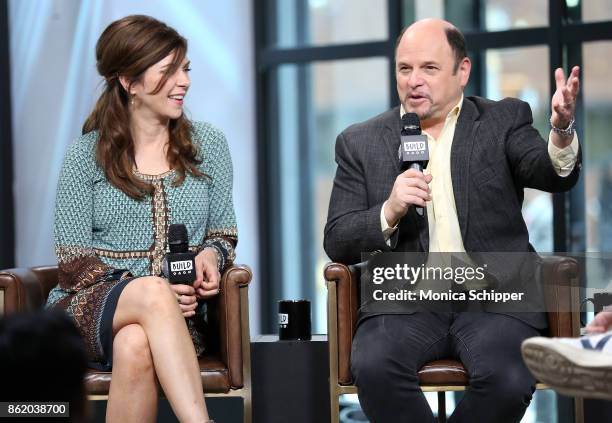 Actors Amy Pietz and Jason Alexander discuss "Hit The Road" at Build Studio on October 16, 2017 in New York City.