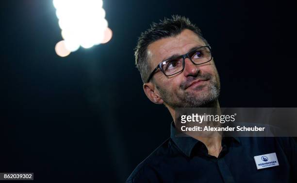 Head coach Michael Koellner of Nuernberg is seen prior to the Second Bundesliga match between SV Darmstadt 98 and 1. FC Nuernberg at...