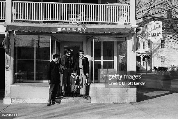 Photo of Bob DYLAN, outside the bakery in Woodstock