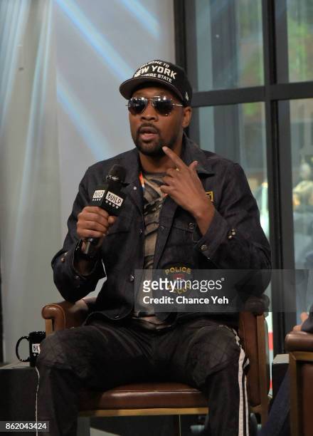Attends Build series to discuss "Wu-Tang: The Saga Continues" at Build Studio on October 16, 2017 in New York City.