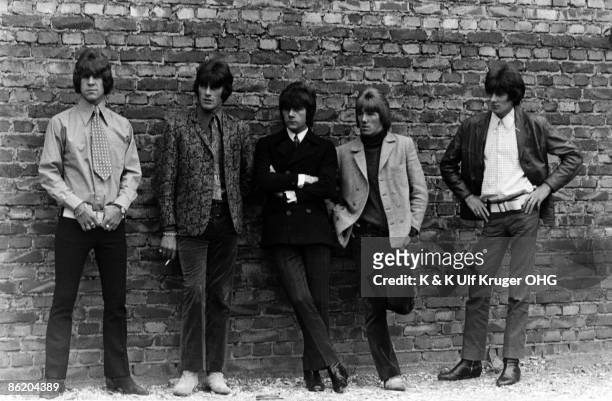 Photo of DAVE DEE DOZY BEAKY MICK & TITCH and DAVE DEE and Trevor DAVIS and John DYMOND and Ian AMEY and Michael WILSON; Posed full length group...