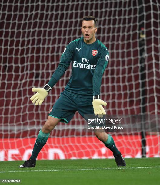 Dejan Iliev of Arsenal during the Premier League 2 match between Arsenal and Sunderland at Emirates Stadium on October 16, 2017 in London, England.