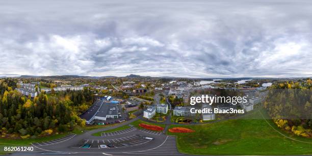 360 degree aerial view of sandvika, norway - buskerud stock pictures, royalty-free photos & images