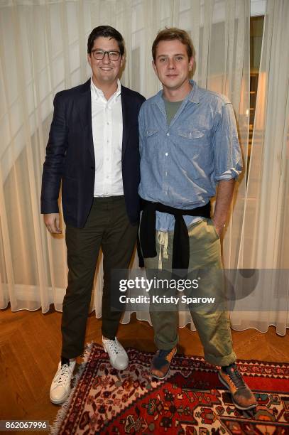 Spencer Bailey and Jonathan Anderson attend the Surface Magazine Fall Fashion Issue 2017 Presentation on October 16, 2017 in Paris, France.