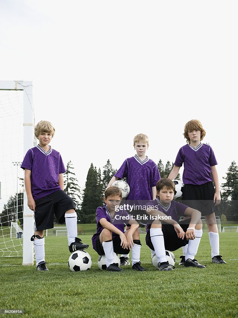 Portrait of boys soccer team