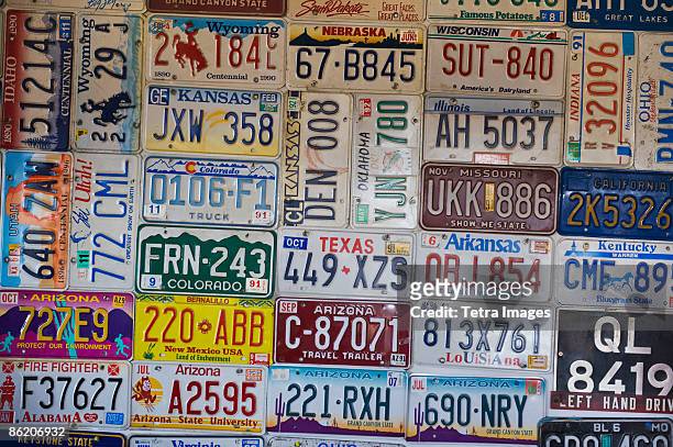 collection of license plates - license plate stock pictures, royalty-free photos & images