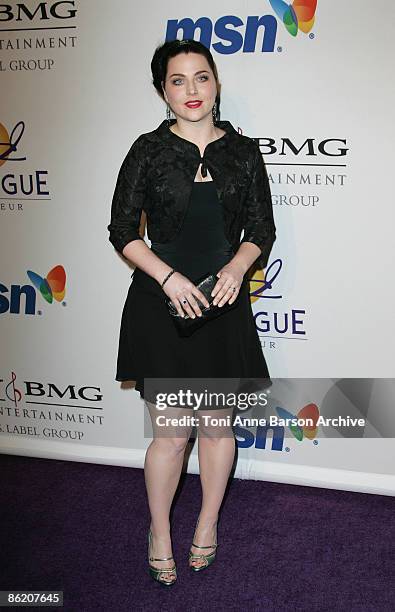 Musician Singer Amy Lee of Evanescence attends the 2008 Clive Davis Pre-GRAMMY party at the Beverly Hilton Hotel on February 9, 2008 in Los Angeles,...