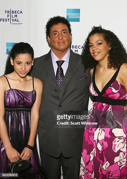 Rapper/actress Priscilla Star Diaz aka P-Star, father Jesse Diaz, and sister Solsky Diaz attend the premiere of "P-Star Rising" during the 2009...