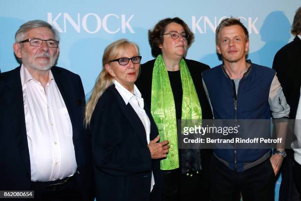 Actors of the movie Yves Pignot, Helene Vincent, Director of the movie Lorraine Levy and Alex Lutz attend the "Knock" Paris Premiere at Cinema UGC...