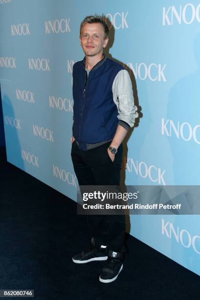 Actor of the movie Alex Lutz attends the "Knock" Paris Premiere at Cinema UGC Normandie on October 16, 2017 in Paris, France.