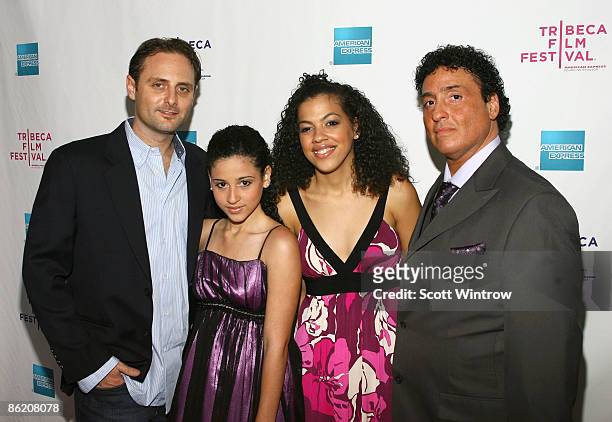 Director Gabriel Noble, rapper/actress Priscilla Star Diaz aka P-Star, sister Solsky Diaz, and father Jesse Diaz attend the premiere of "P-Star...