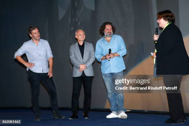 Co-producer of the movie Marc Missonnier, Stephane Celerier, co-producer of the movie Olivier Delbosc and Director of the movie Lorraine Levy present...