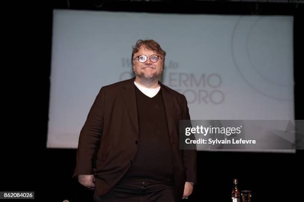 Director Guillermo Del Toro attends "Welcome to Guillermo Del Toro" master class during 9th Film Festival Lumiere on October 16, 2017 in Lyon, France.