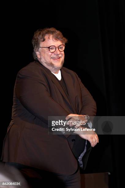 Director Guillermo Del Toro attends "Welcome to Guillermo Del Toro" master class during 9th Film Festival Lumiere on October 16, 2017 in Lyon, France.