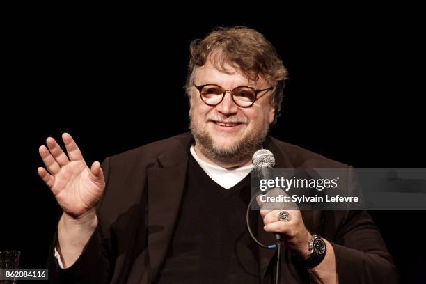 Director Guillermo Del Toro attends "Welcome to Guillermo Del Toro" master class during 9th Film Festival Lumiere on October 16, 2017 in Lyon, France.